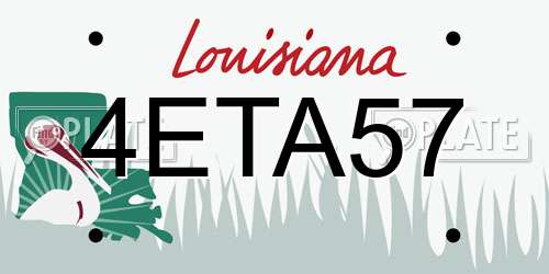 4ETA57 Louisiana License Plate