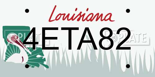 4ETA82 Louisiana License Plate
