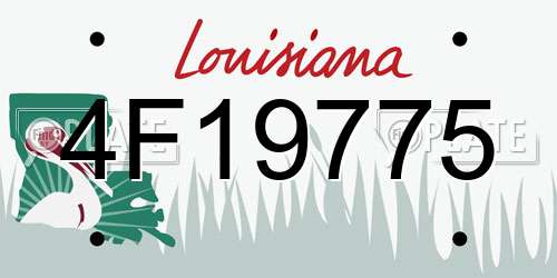 4F19775 Louisiana License Plate