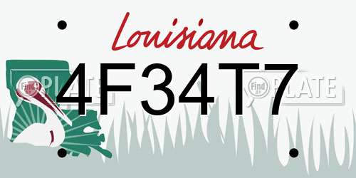 4F34T7 Louisiana License Plate