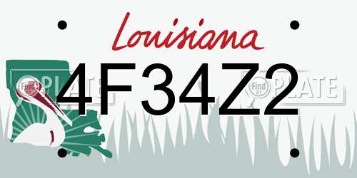 4F34Z2 Louisiana License Plate