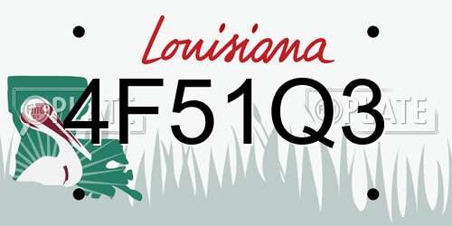 4F51Q3 Louisiana License Plate