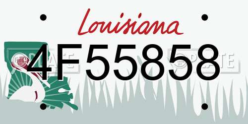 4F55858 Louisiana License Plate