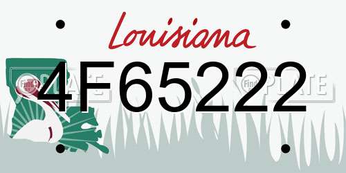 4F65222 Louisiana License Plate