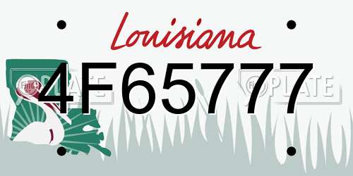 4F65777 Louisiana License Plate
