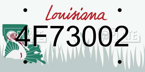 4F73002 Louisiana License Plate