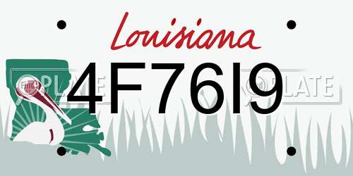 4F76I9 Louisiana License Plate