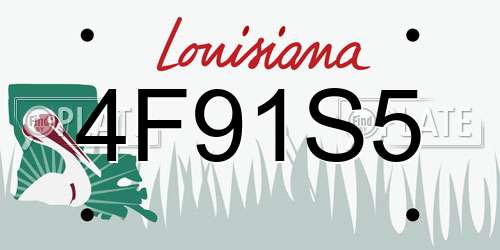 4F91S5 Louisiana License Plate