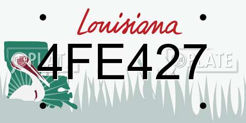 4FE427 Louisiana License Plate
