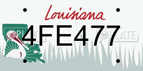 4FE477 Louisiana License Plate