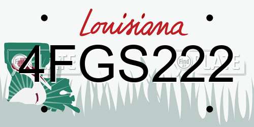 4FGS222 Louisiana License Plate