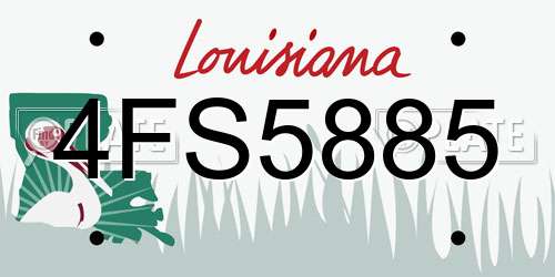 4FS5885 Louisiana License Plate