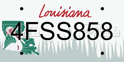 4FSS858 Louisiana License Plate