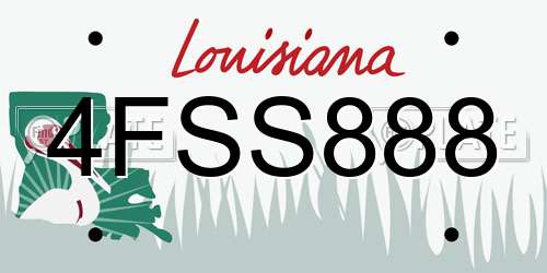 4FSS888 Louisiana License Plate
