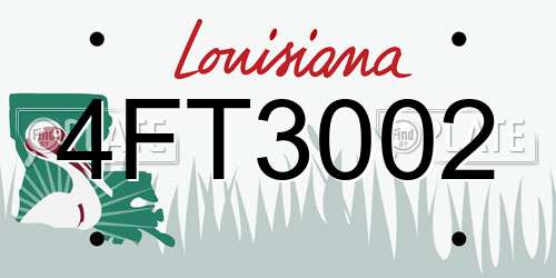 4FT3002 Louisiana License Plate