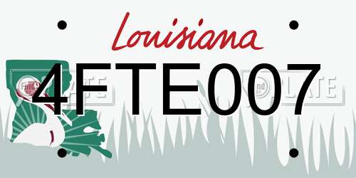 4FTE007 Louisiana License Plate