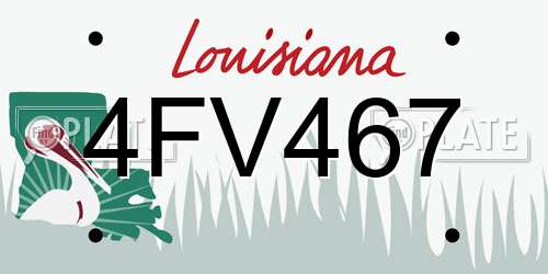 4FV467 Louisiana License Plate