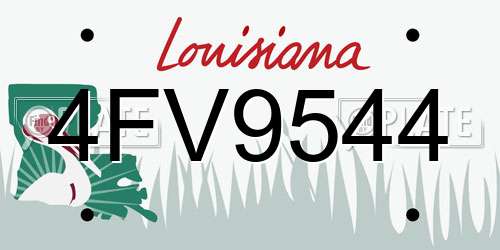 4FV9544 Louisiana License Plate