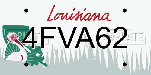 4FVA62 Louisiana License Plate