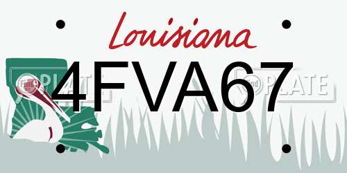 4FVA67 Louisiana License Plate
