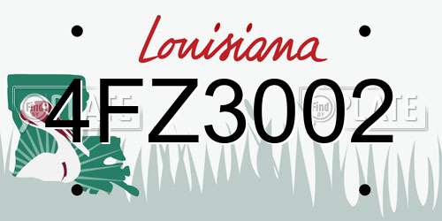 4FZ3002 Louisiana License Plate