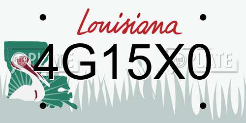 4G15X0 Louisiana License Plate