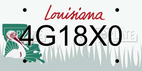 4G18X0 Louisiana License Plate