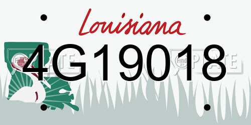 4G19018 Louisiana License Plate