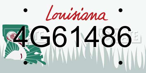 4G61486 Louisiana License Plate