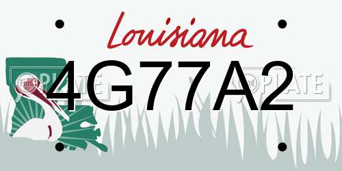 4G77A2 Louisiana License Plate