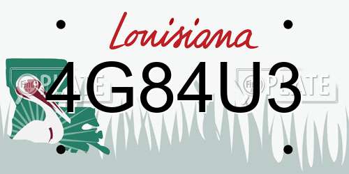 4G84U3 Louisiana License Plate