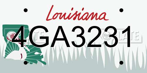 4GA3231 Louisiana License Plate