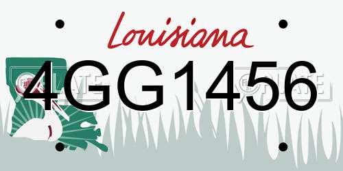 4GG1456 Louisiana License Plate