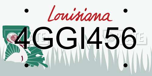 4GGI456 Louisiana License Plate