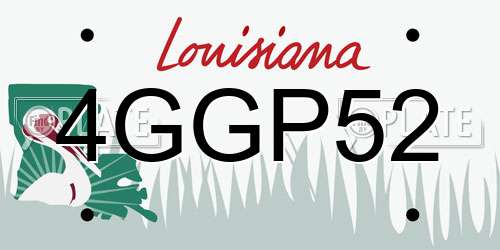4GGP52 Louisiana License Plate