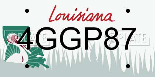 4GGP87 Louisiana License Plate