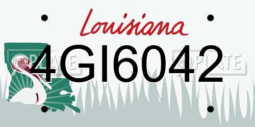 4GI6042 Louisiana License Plate