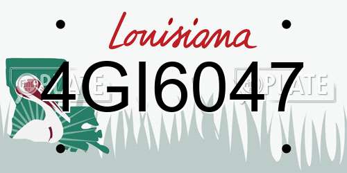 4GI6047 Louisiana License Plate