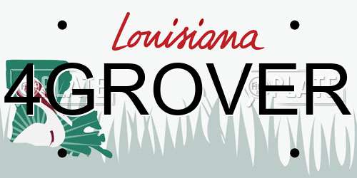 4GROVER Louisiana License Plate
