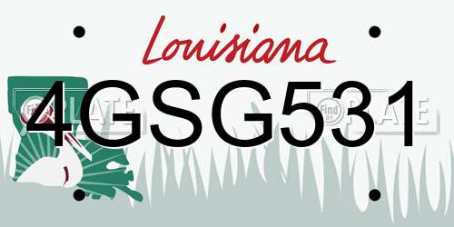 4GSG531 Louisiana License Plate
