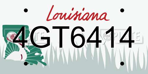 4GT6414 Louisiana License Plate