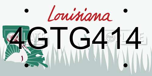 4GTG414 Louisiana License Plate