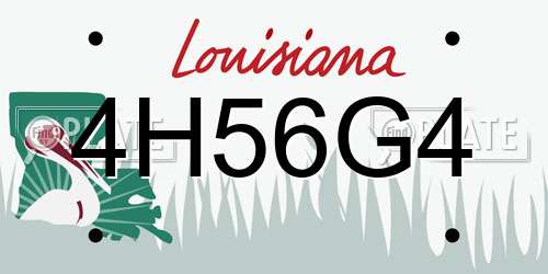 4H56G4 Louisiana License Plate