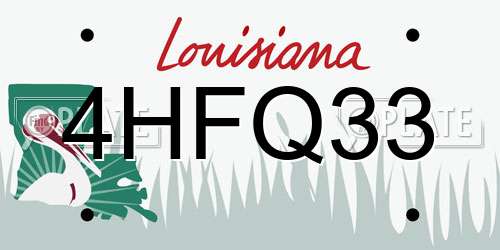 4HFQ33 Louisiana License Plate
