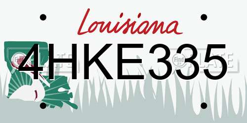 4HKE335 Louisiana License Plate
