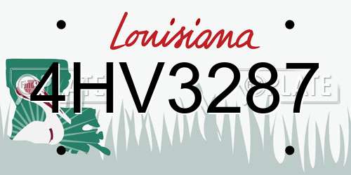 4HV3287 Louisiana License Plate