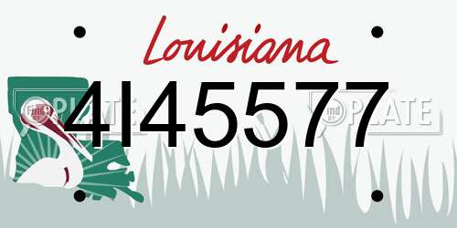 4I45577 Louisiana License Plate