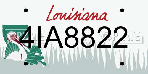 4IA8822 Louisiana License Plate