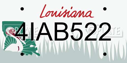 4IAB522 Louisiana License Plate