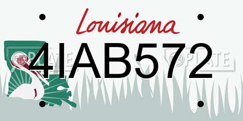 4IAB572 Louisiana License Plate
